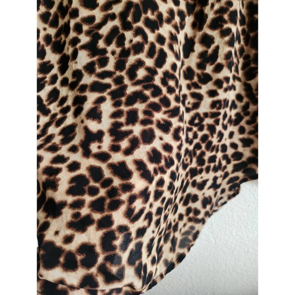 Torrid Leopard Print Long Sleeve Womens Blouse 00 - Picture 4 of 7